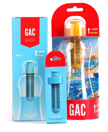 комплект бутылка + картридж «GAC»: купить в Москве и Санкт-Петербурге ...